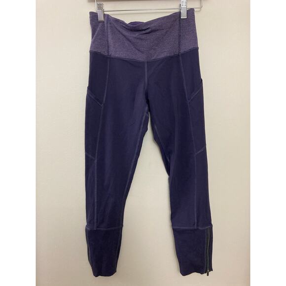Lululemon Rebel Runner Ankle‎ Crop Plum Athleisure High Rise Pants Legging 6 - Picture 2 of 10